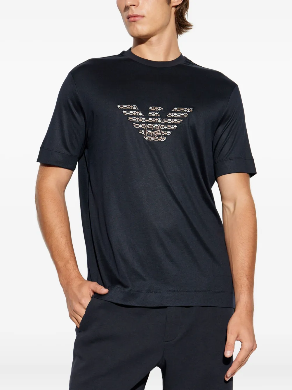 Emporio Armani T-shirt met logoprint Blauw