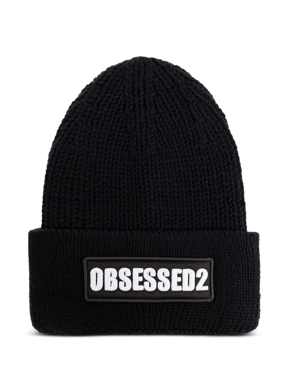 DSQUARED2 Gorro canelado com logo | Preto | Image 1
