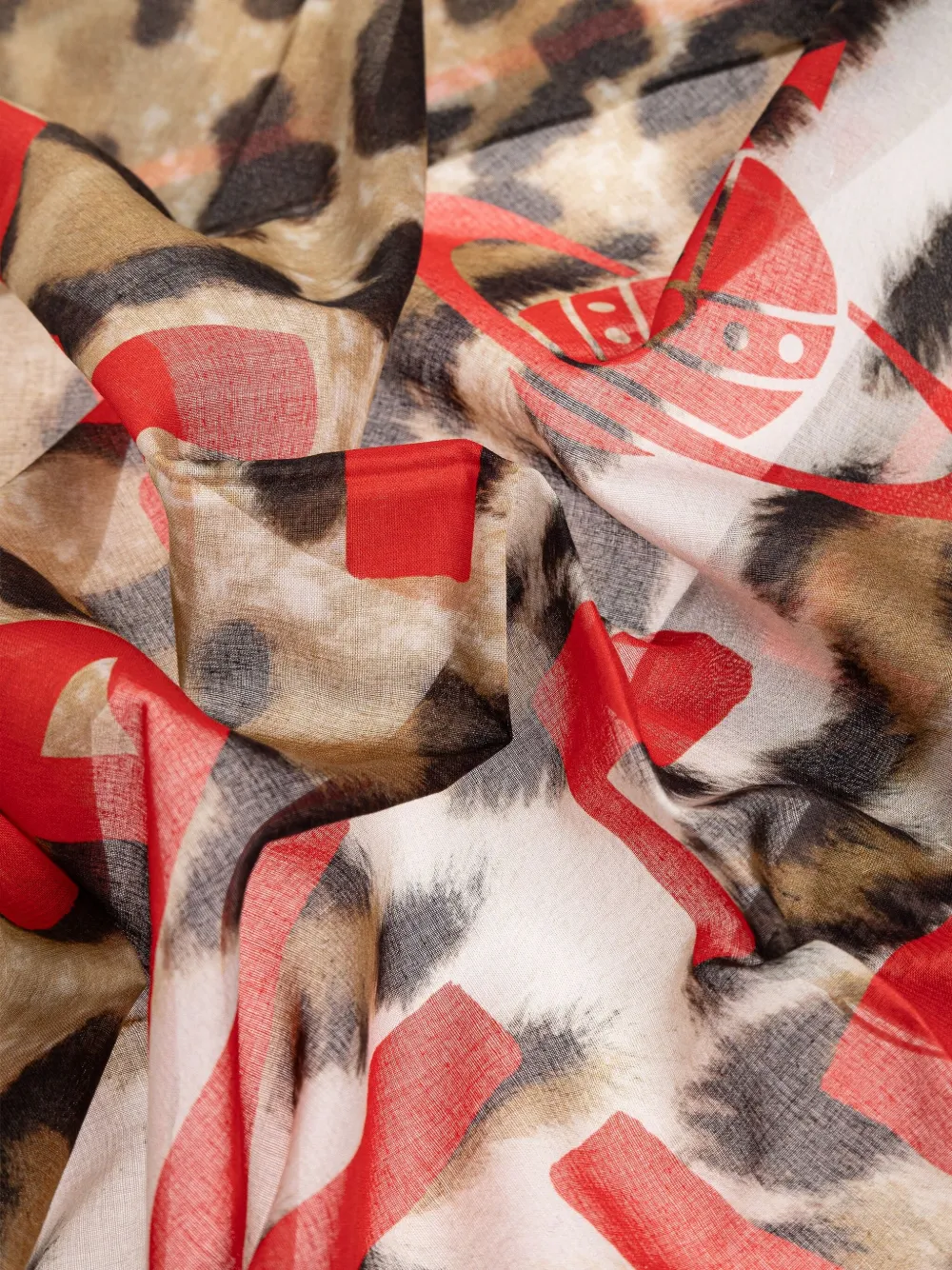 Vivienne Westwood Orb Animal-print Scarf In Multi