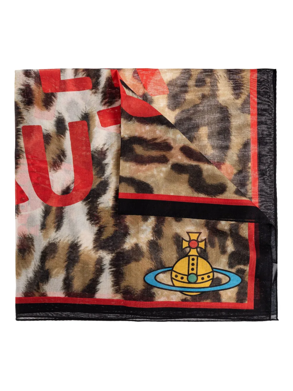Vivienne Westwood Orb Animal-print Scarf In Multi