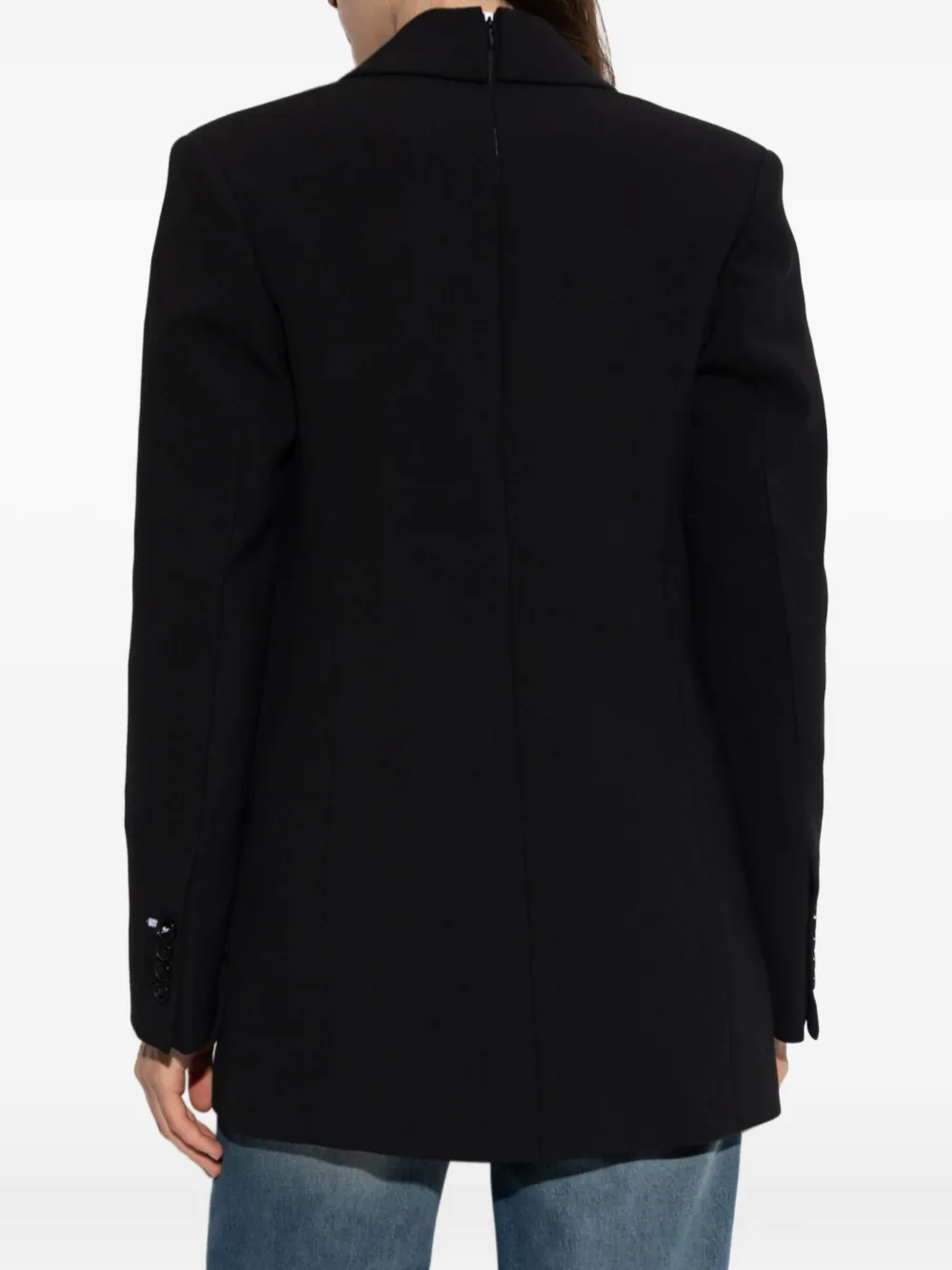 Victoria Beckham Double-breasted Peak-lapel Jacket In Black