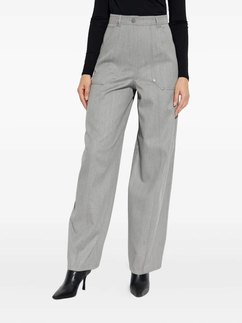 Max Mara Abetaia Seam-detail Trousers In Gray