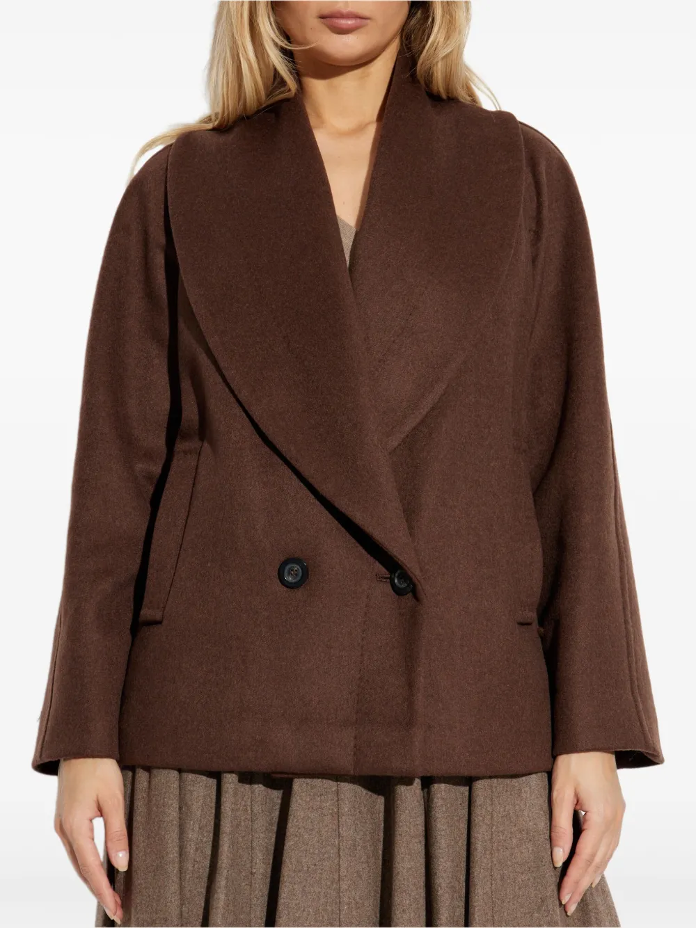 Max Mara Quatto jack met dubbele rij knopen Bruin