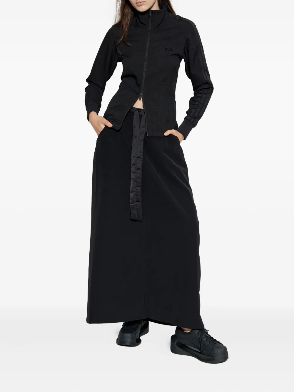 Y-3 three-stripe zip-up jacket | Knitted Sweaters | Image 2