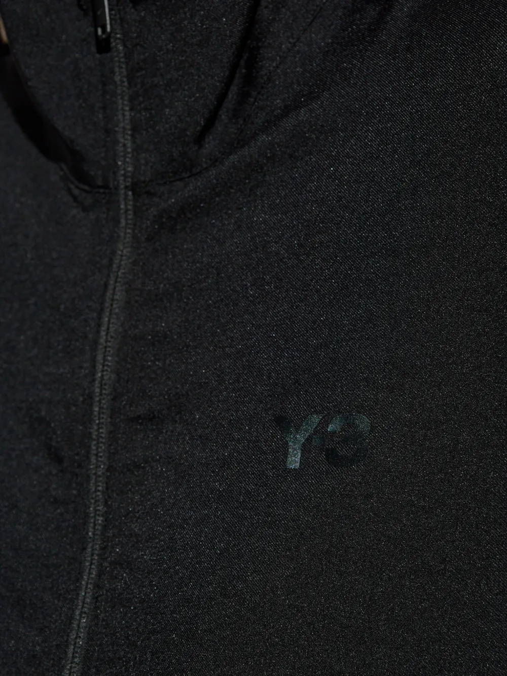 Y-3 three-stripe zip-up jacket Zwart