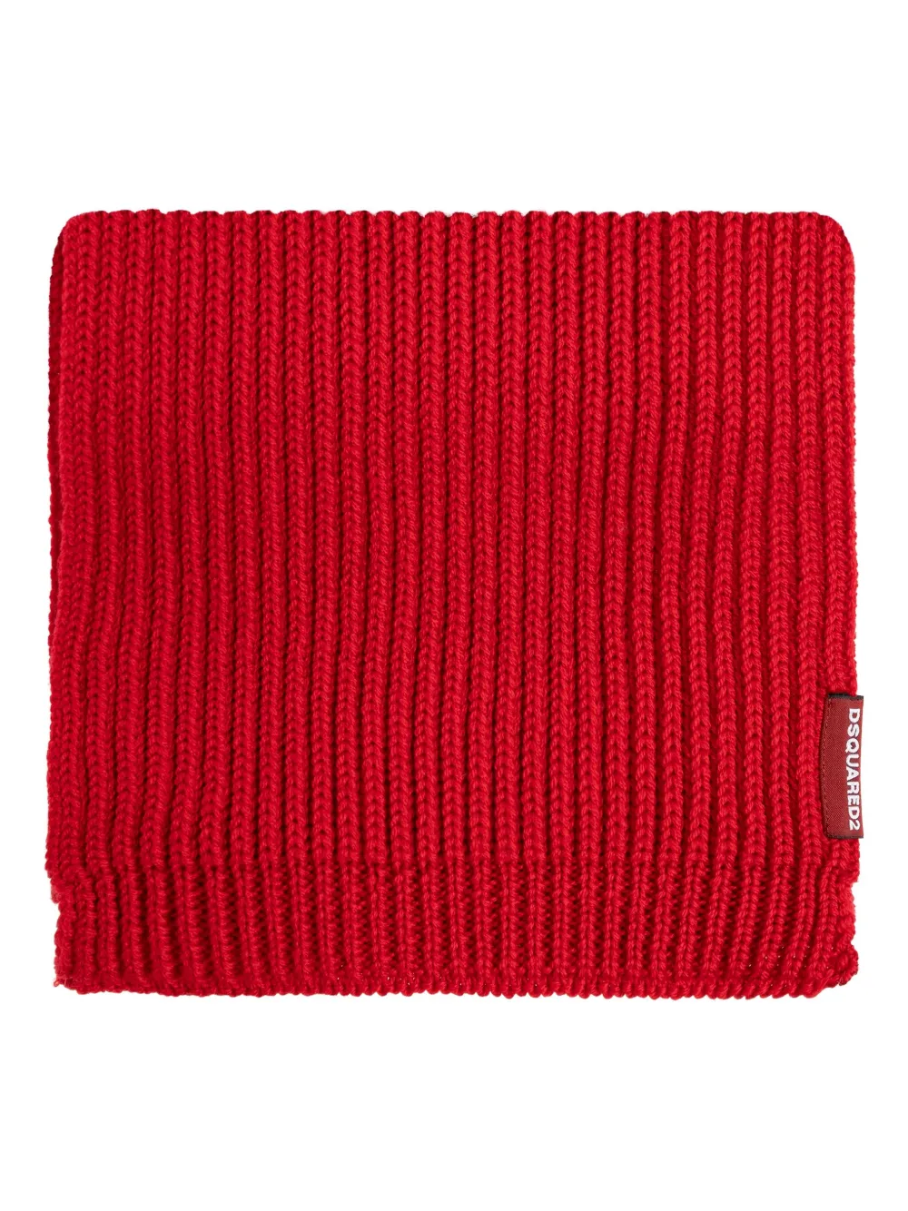 Dsquared2 Ribbed Beanie And Scarf Set In Red