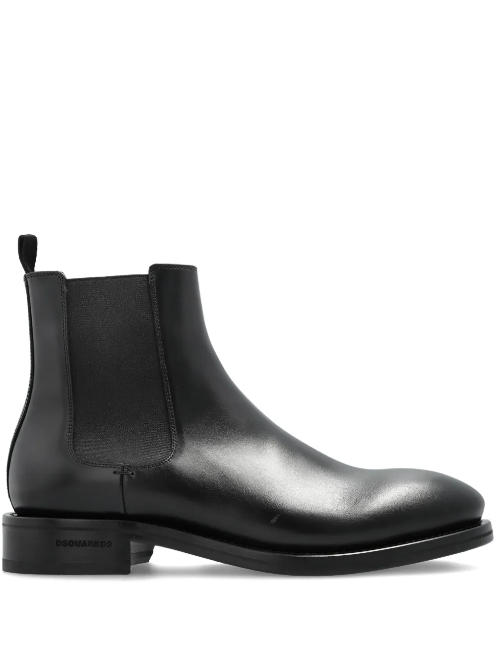 DSQUARED2 elastic-panels leather Chelsea boots Black