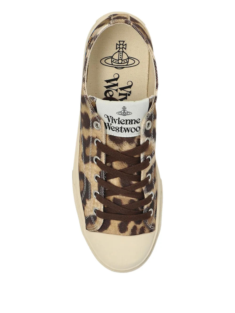 Vivienne Westwood Animal-print Lace-up Sneakers In Brown