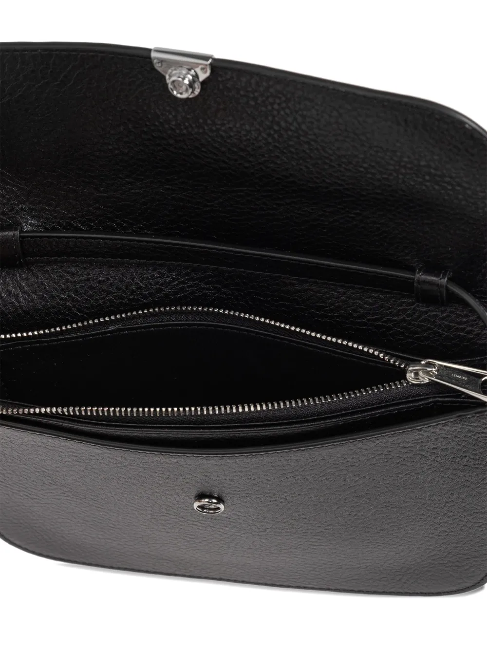 Lemaire Soft Tab Messenger Bag In Black