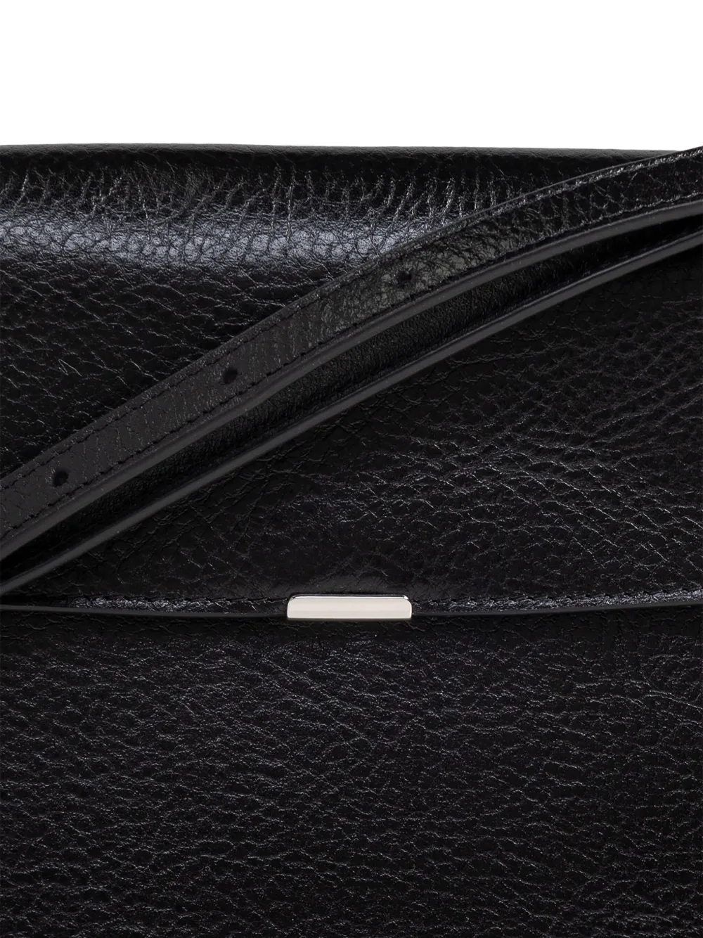 Lemaire Soft Tab Messenger Bag In Black