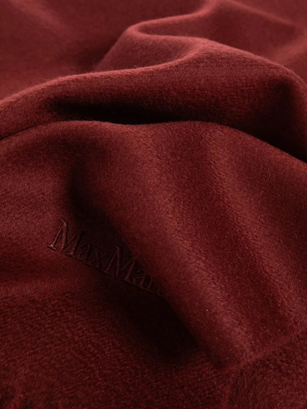 Max Mara Sjaal met franje - Rood