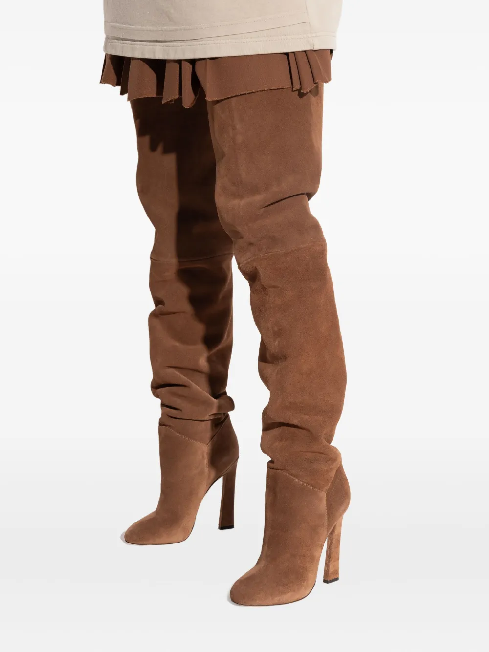 Dsquared2 Suede Over-the-knee Heeled Boots In Brown