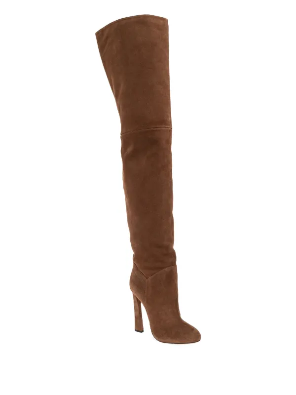 DSQUARED2 Suede over-the-knee Heeled Boots Brown FARFETCH IN