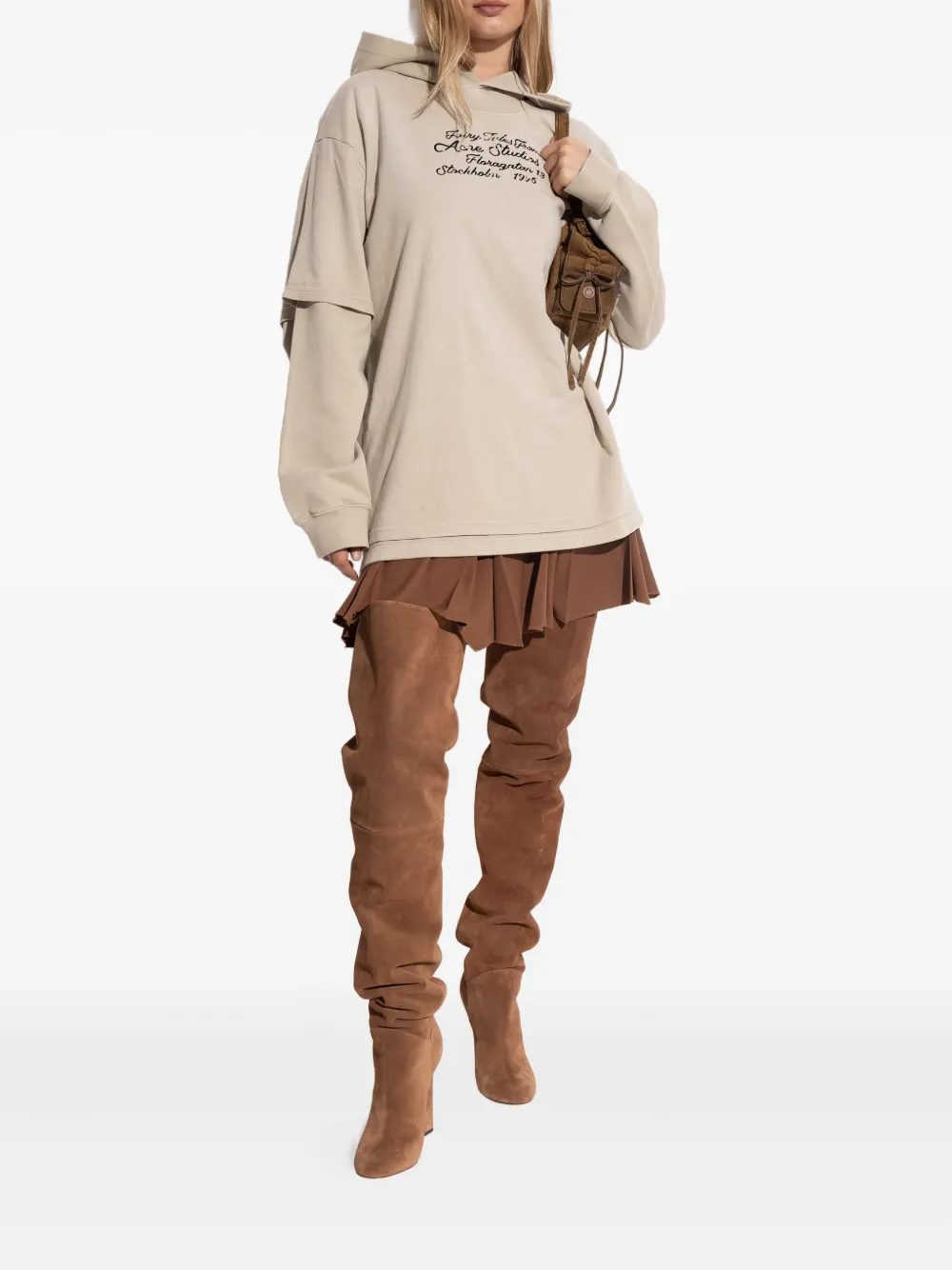 Dsquared2 Suede Over-the-knee Heeled Boots In Brown