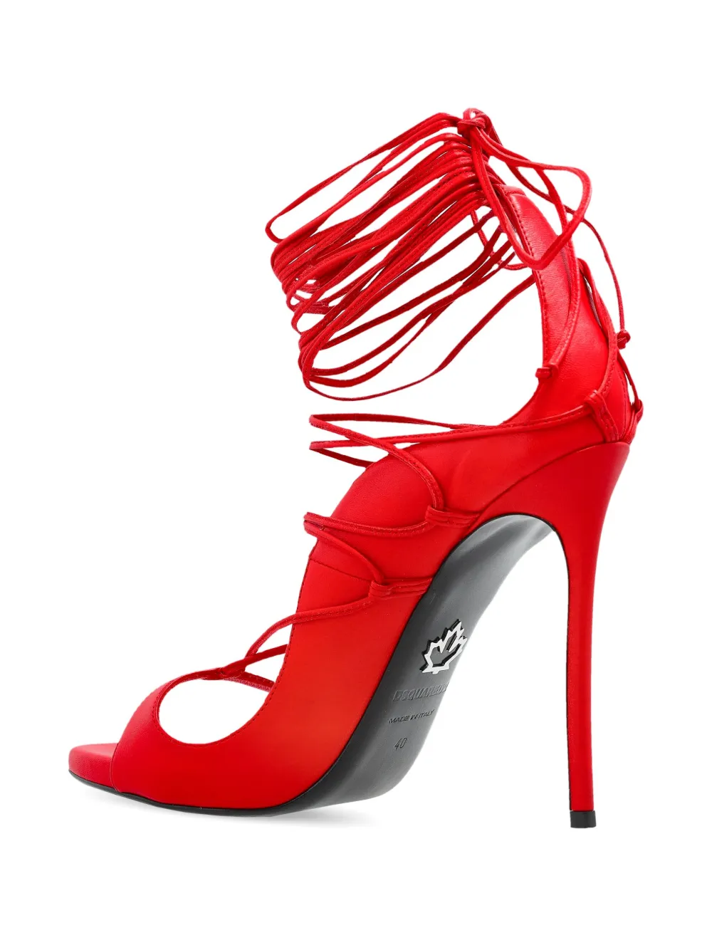 Dsquared2 X 120mm Vaquera Lace-up Heeled Sandals In Red