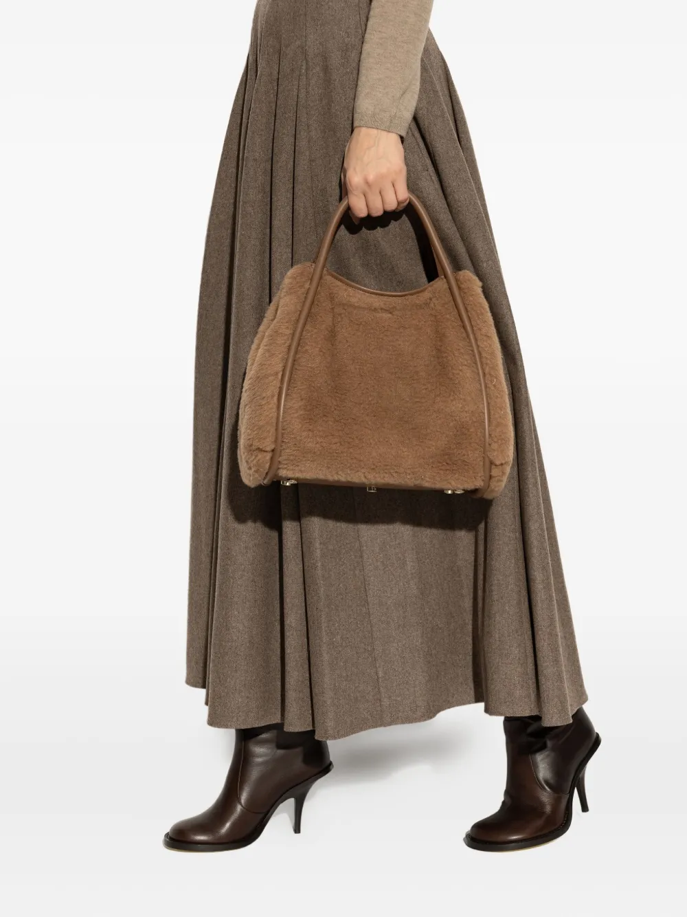 Max Mara Small Teddy Tote Bag In Brown