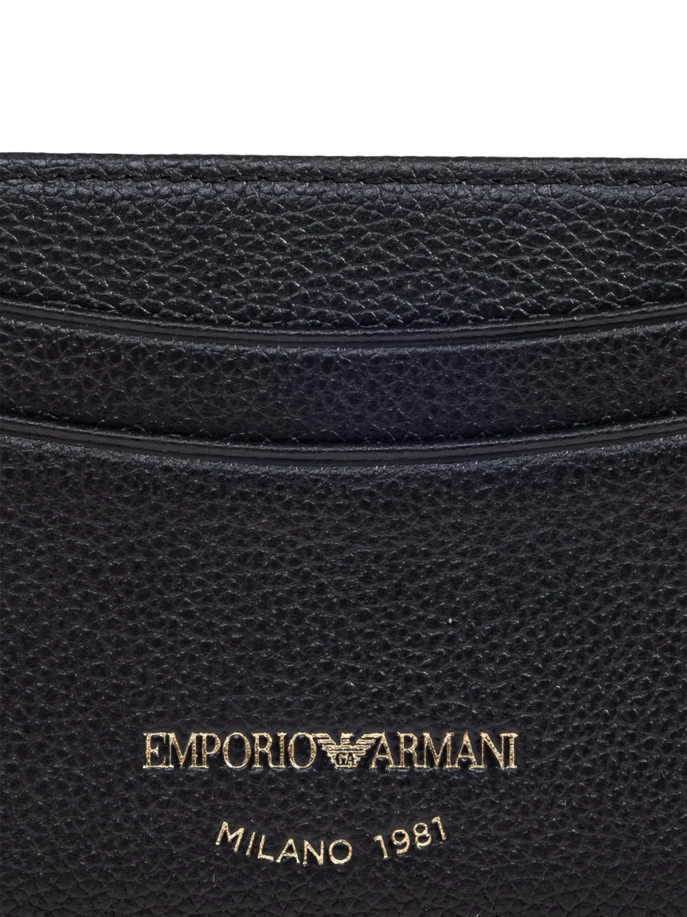 Emporio Armani Leren pasjeshouder Zwart