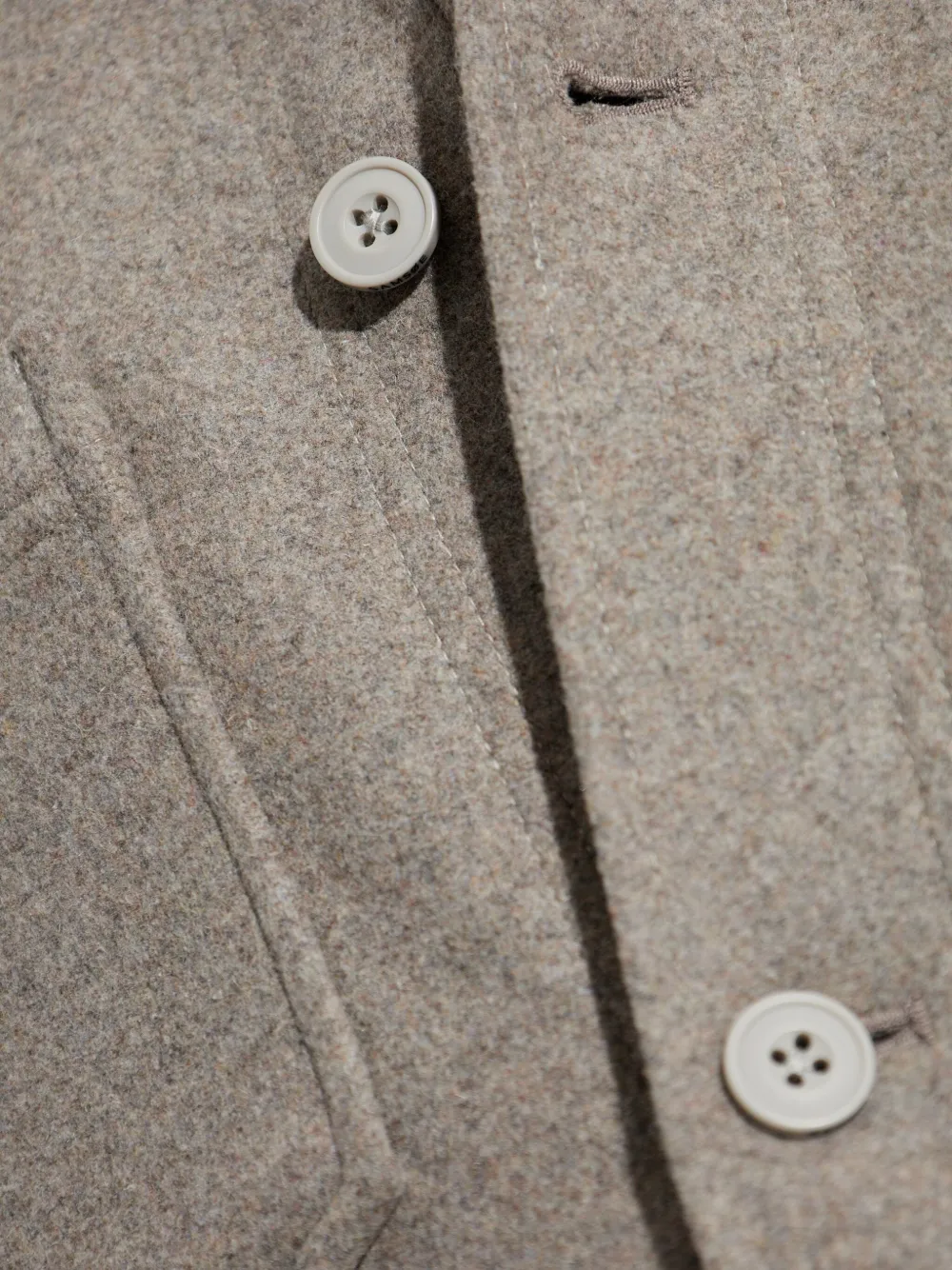 Samsoe & Samsoe Pally Buttoned Pocket Shirt Jacket In Neutral