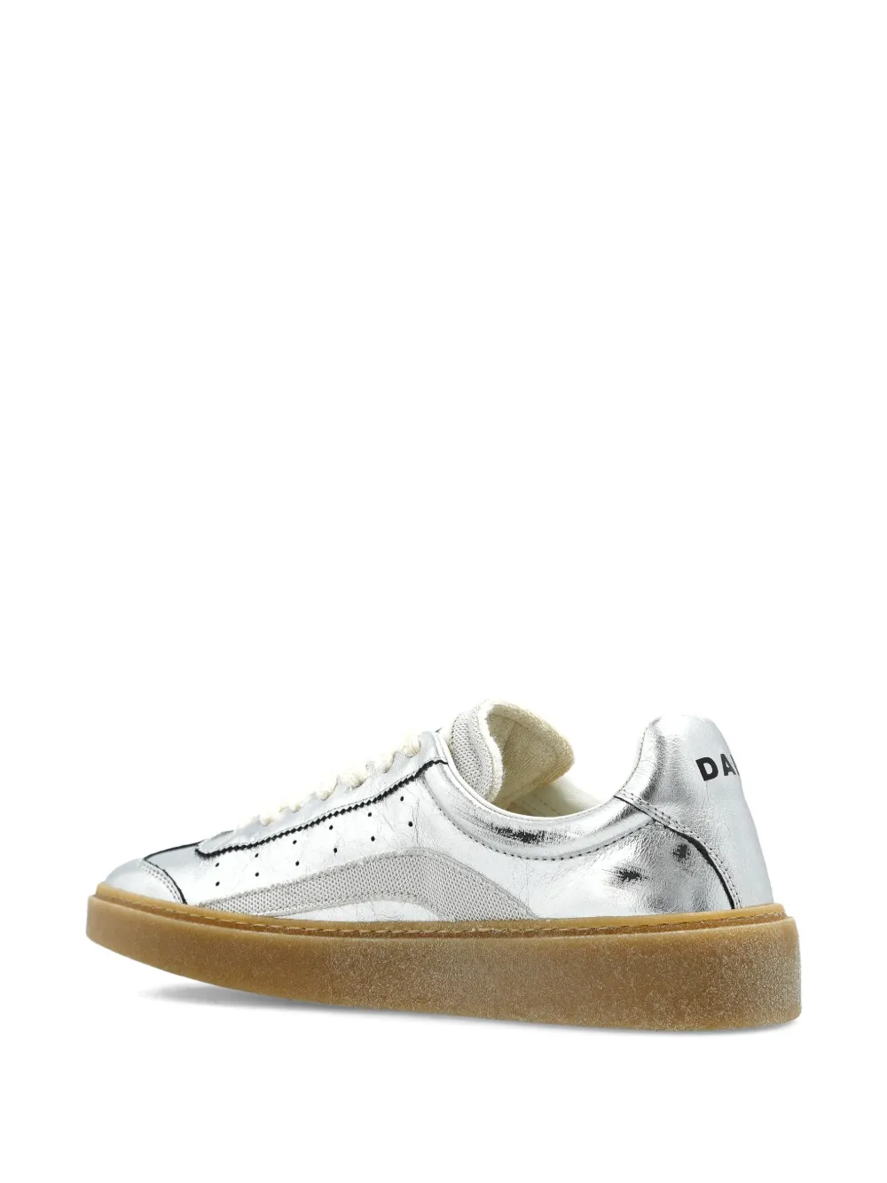 Dsquared2 Rider Lace-up Leather Sneakers In Silver