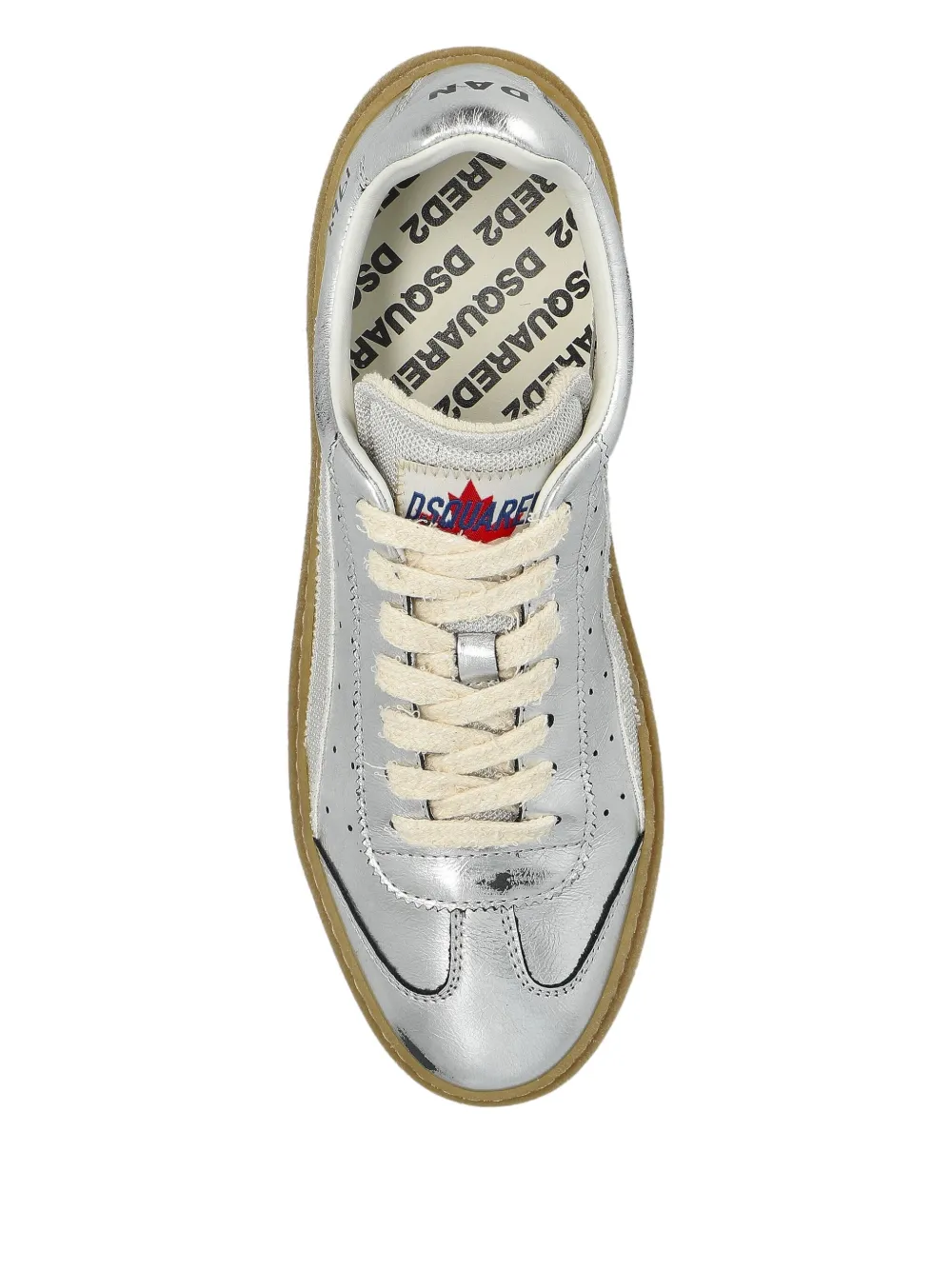 Dsquared2 Rider Lace-up Leather Sneakers In Silver