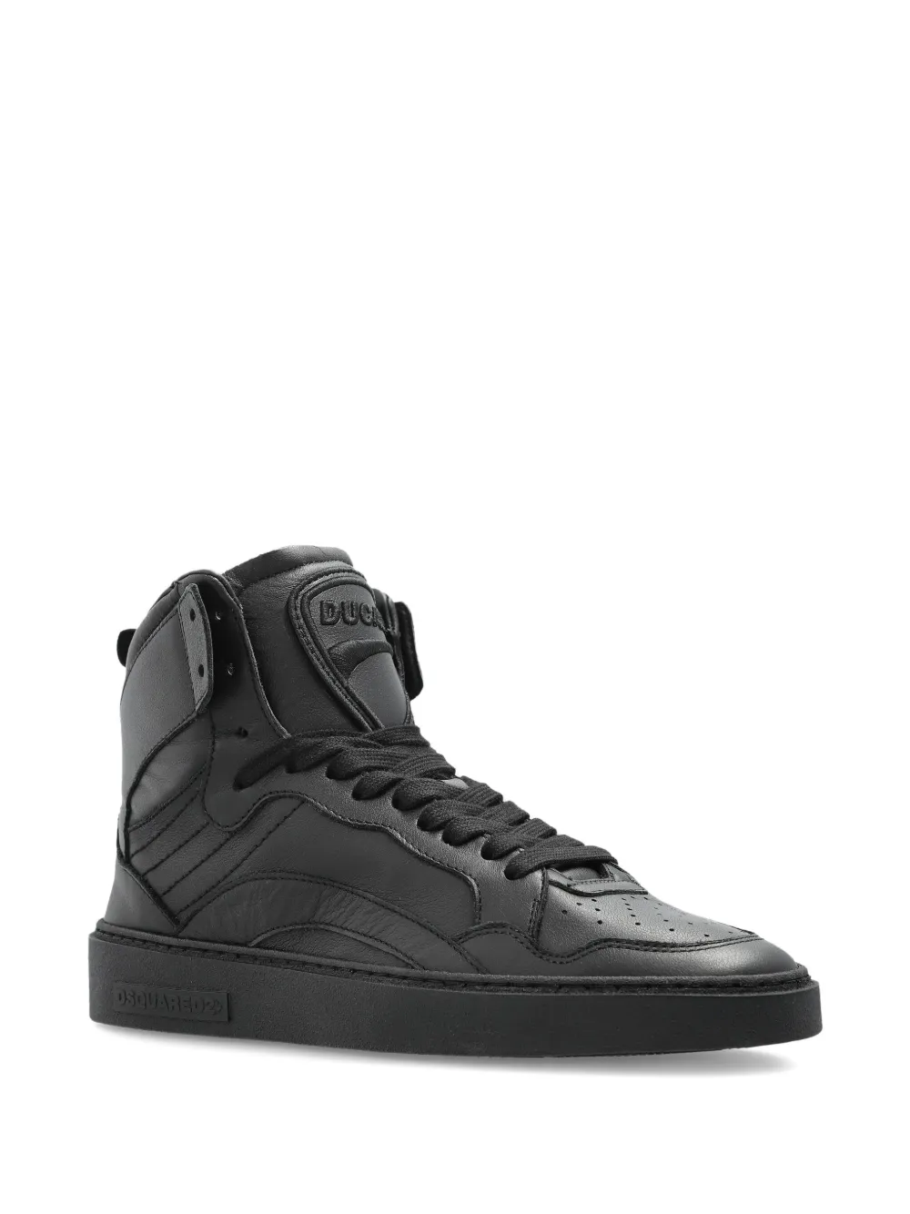 DSQUARED2 High-top leren sneakers Zwart