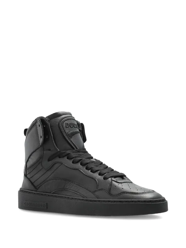 DSQUARED2 ハイカット レザースニーカー | ブラック | FARFETCH JP