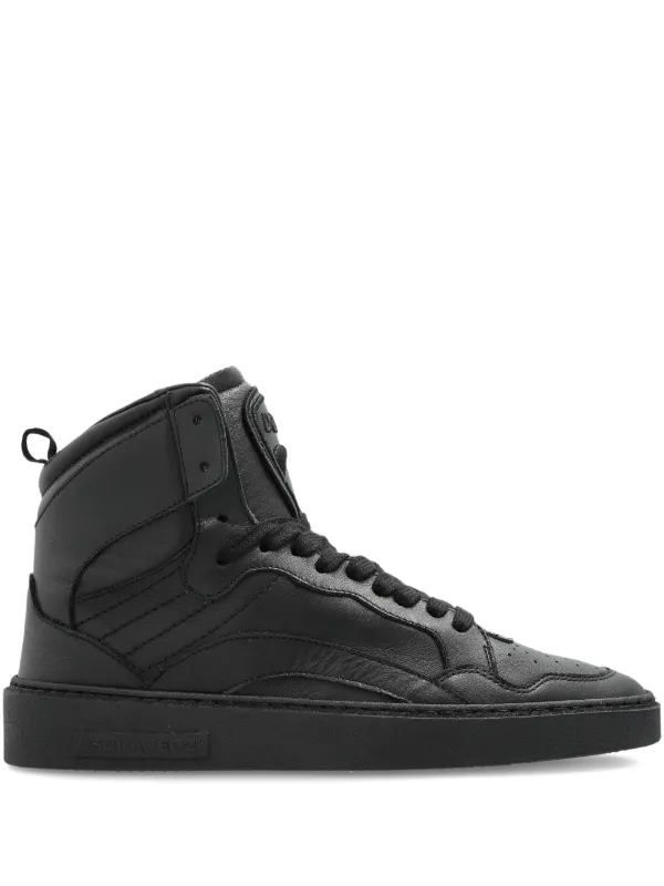 DSQUARED2/レザーハイカットスニーカー DSQUARED2 ハイカット レザースニーカー | ブラック | FARFETCH JP