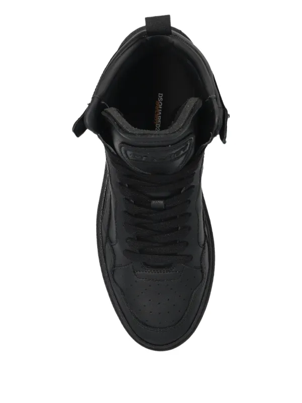 DSQUARED2 ハイカット レザースニーカー | ブラック | FARFETCH JP