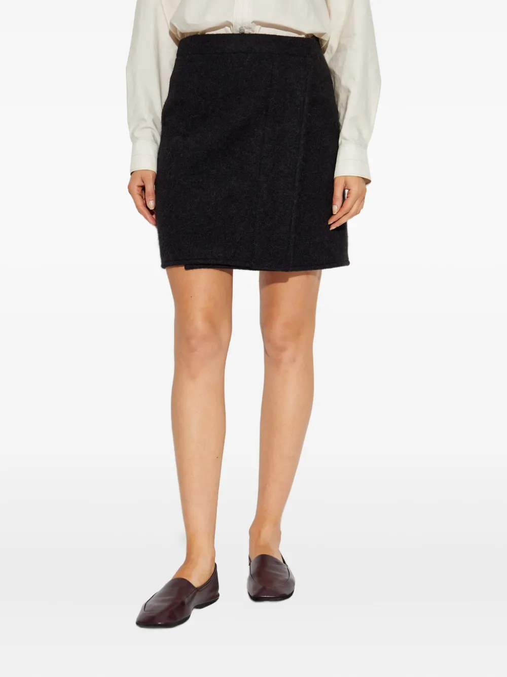 Lemaire Wrap Mini Skirt In Black
