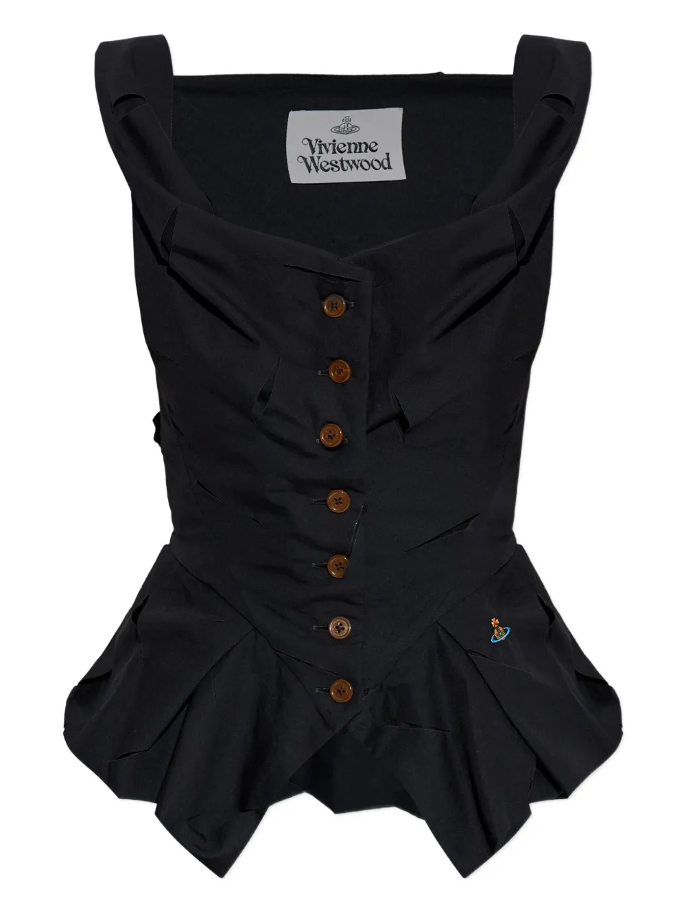 Vivienne Westwood Orb-detail peplum top | Black | Image 1