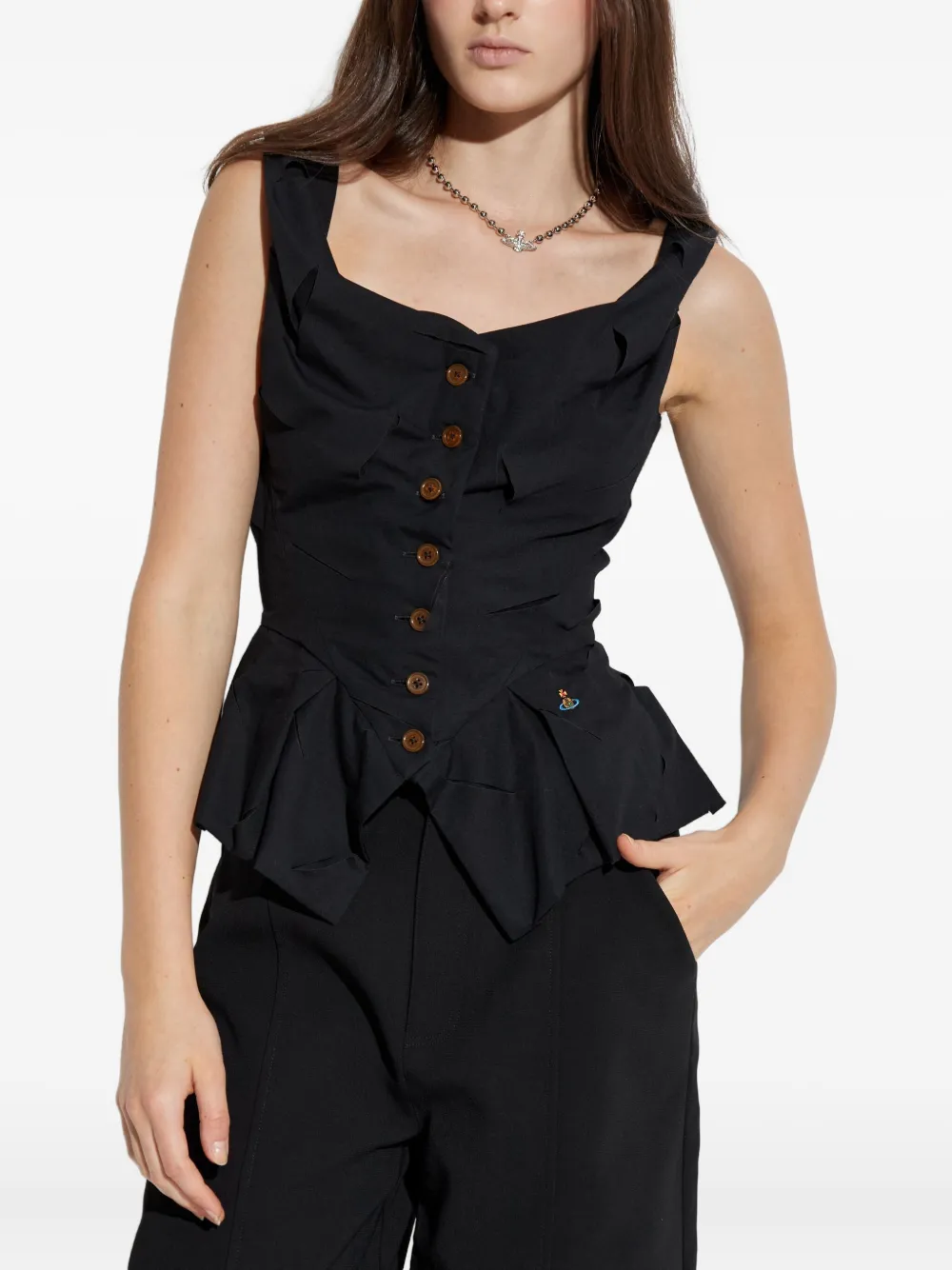 Vivienne Westwood ブラックパフスリーブベアトップ Vivienne Westwood ブラックパフスリーブベアトップ