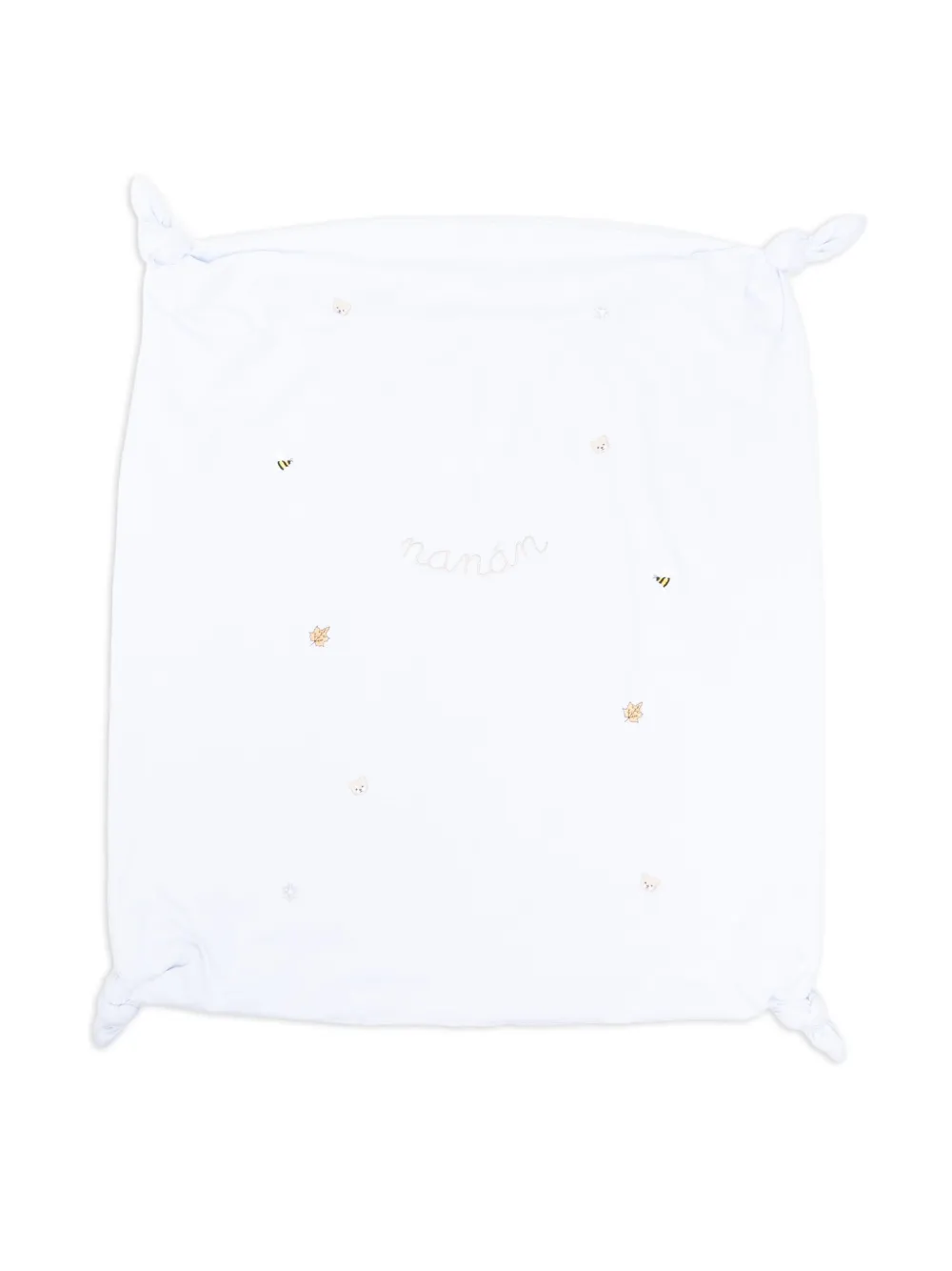 NANAN Coperta con logo ricamato - Blu