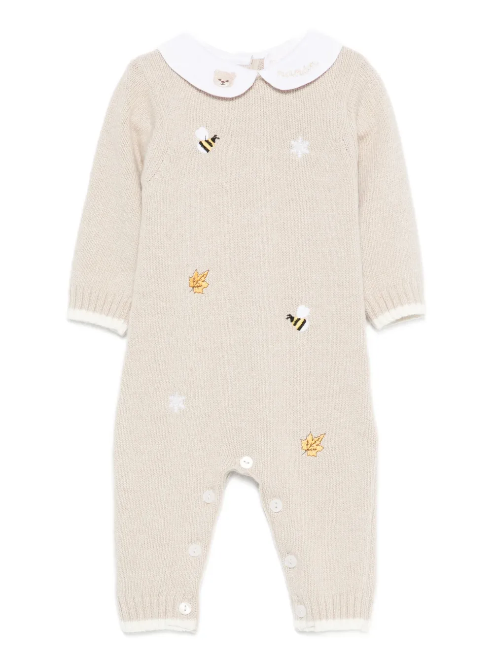 NANAN embroidered knitted romper | Neutrals | Image 1