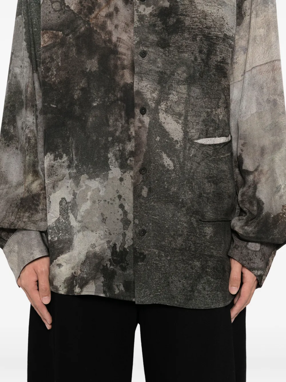 Ziggy Chen Printed Silk Shirt In Multi