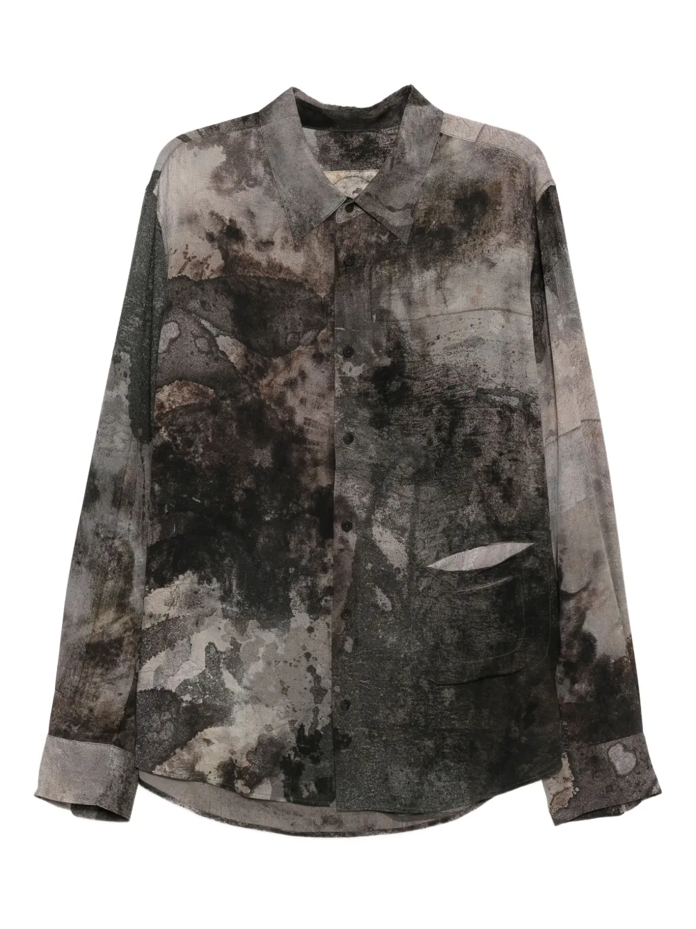Ziggy Chen camisa de seda estampada | gris | Image 1