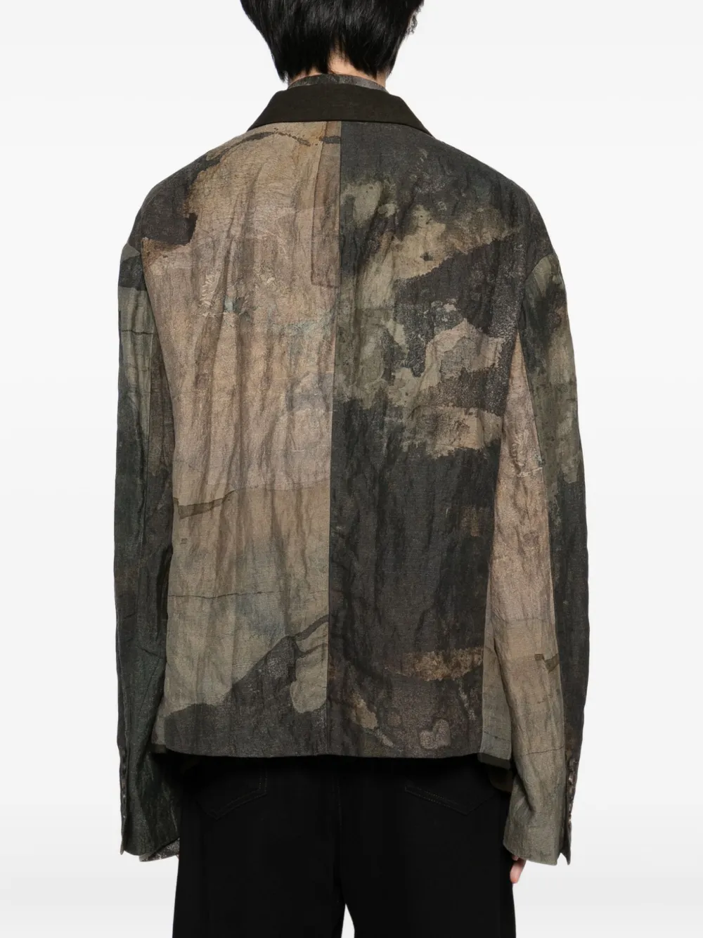 Ziggy Chen Printed Blazer In Gray