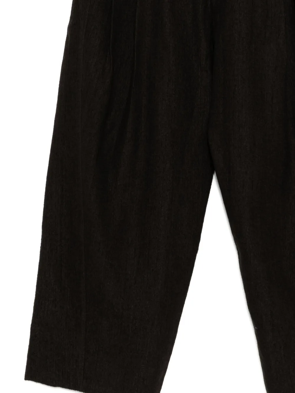 Ziggy Chen Pleated Wide-leg Trousers In Brown