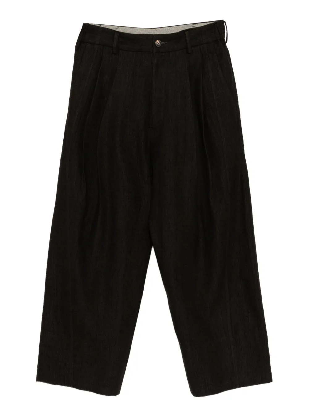 Ziggy Chen pantalon ample à design plissé | marron | Image 1