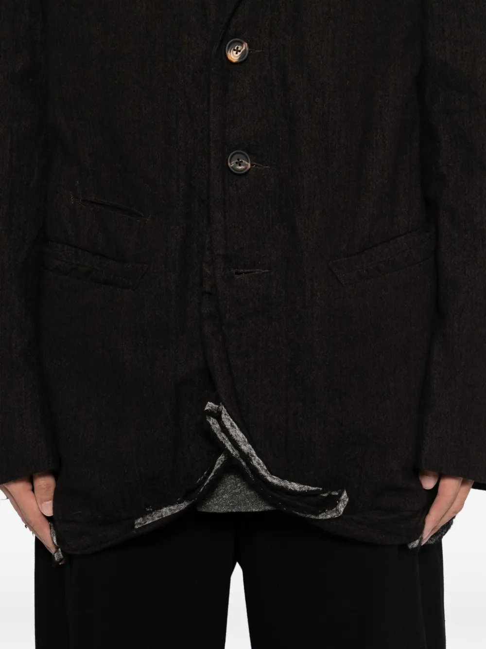Ziggy Chen Blazer met enkele rij knopen Bruin