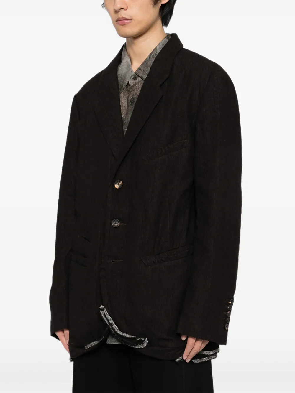 Ziggy Chen Blazer met enkele rij knopen Bruin