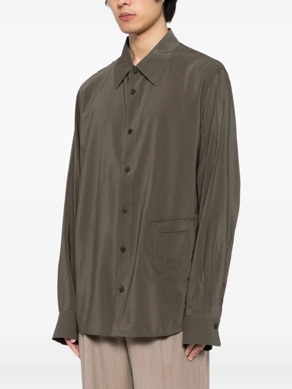 Ziggy Chen Long-sleeve Shirt In Green