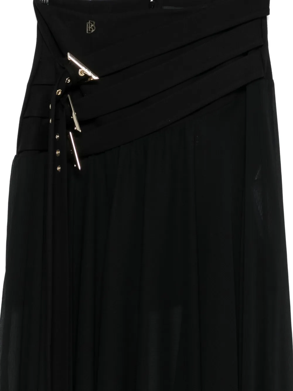 Babylone Paris Maxi-rok met gesp en plooien Zwart