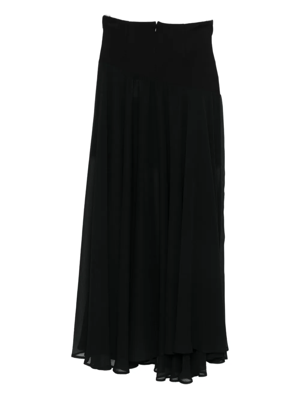 Babylone Paris buckled pleated maxi skirt - Zwart