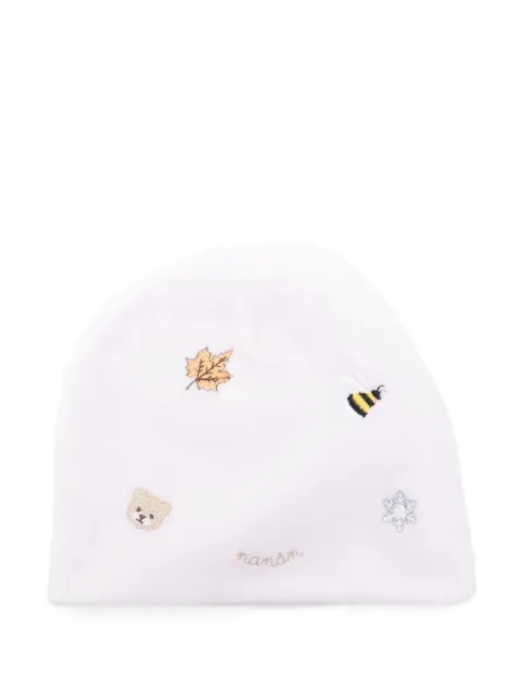 NANAN embroidered beanie hat