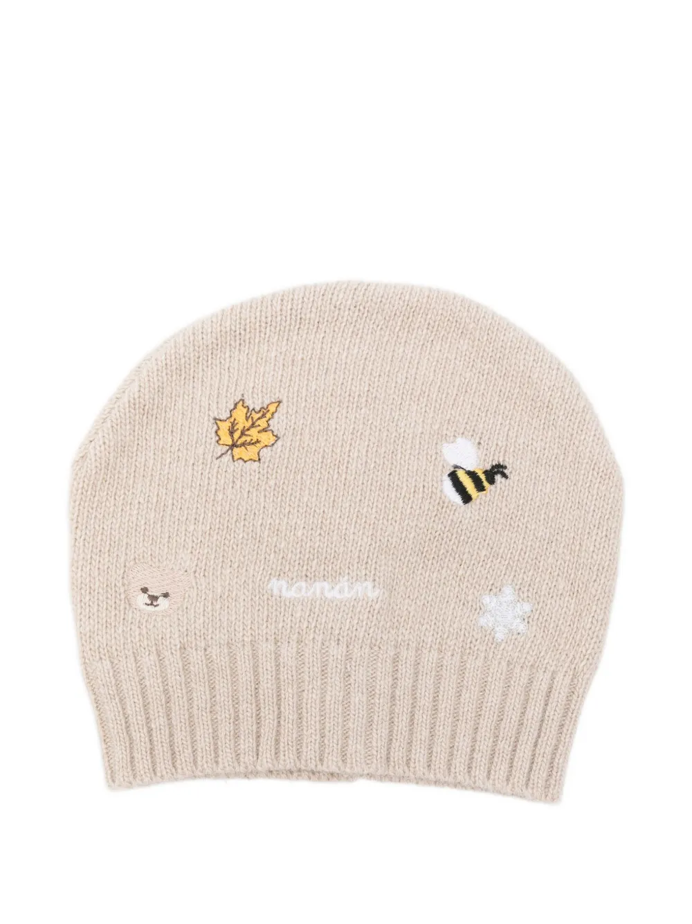 NANAN embroidered beanie | Neutrals | Image 1