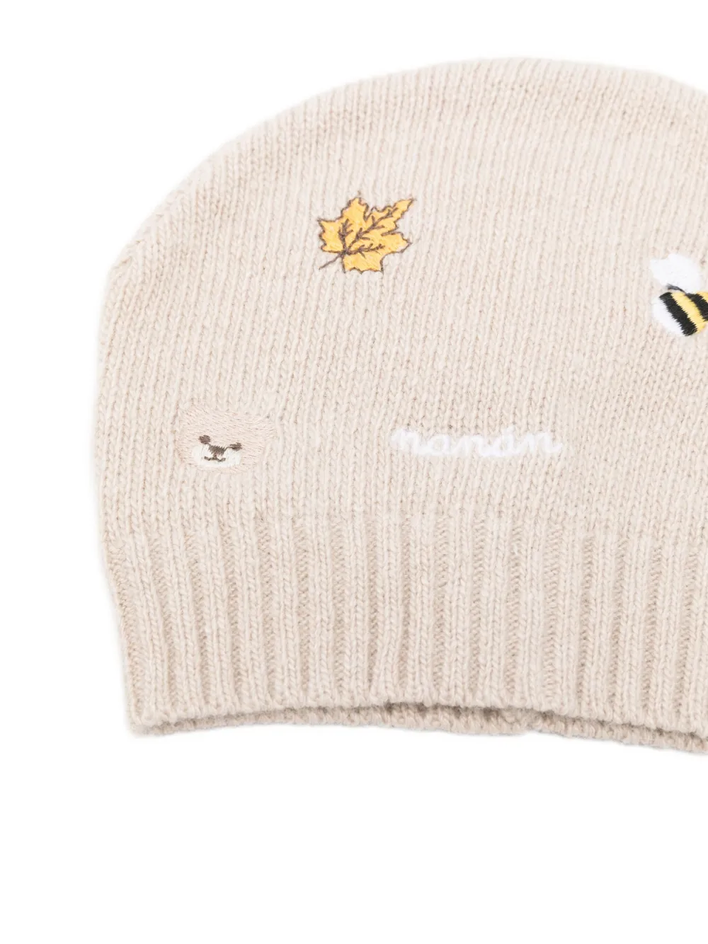 NANAN Muts met borduurwerk Beige