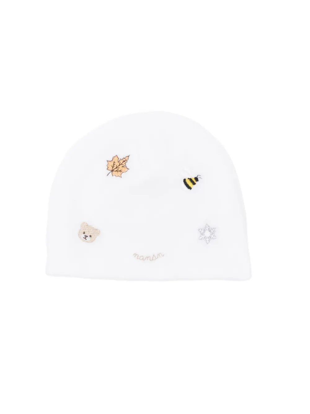 NANAN embroidered beanie | White | Image 1