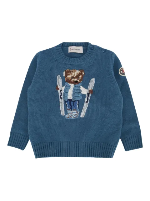Moncler Enfant سويتر مطرز برقبة مستديرة