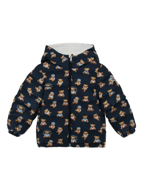 Moncler Enfant teddy-print hooded jacket