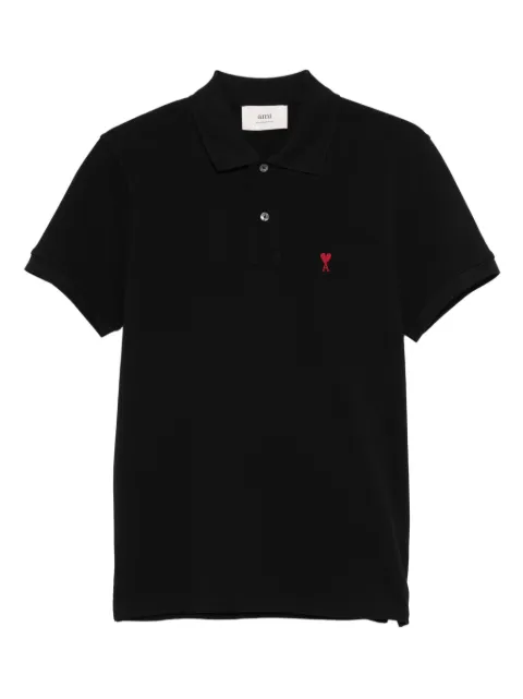 AMI Paris heart-embroidered polo shirt